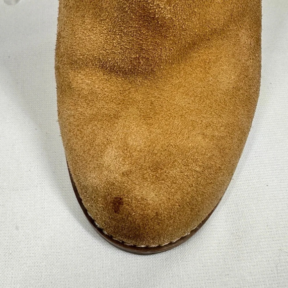 Lucky Brand Yakeena Tan Suede Leather Wedge Booties Size 7M - Picture 3 of 13